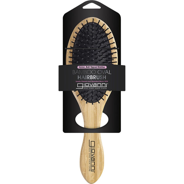 Giovanni - Bamboo Hair Brush Oval Nylon Ball Tipped Bristles -