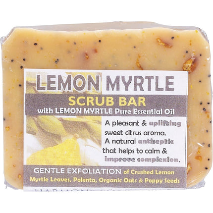 HARMONY SOAPWORKS Soap Scrub Bar Lemon Myrtle 140g | Body Wash