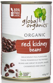 GLOBAL ORGANICS RED KIDNEY BEANS 400GM