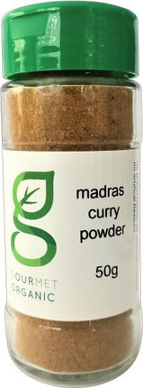 GOURMET ORGANIC MADRAS CURRY POWDER SHAKER 50G