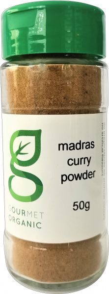 GOURMET ORGANIC MADRAS CURRY POWDER SHAKER 50G