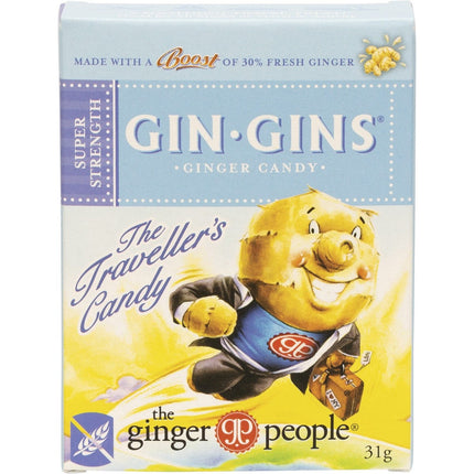 THE GINGER PEOPLE Gin Gins Ginger Candy Super Strength 12x31g | Tea
