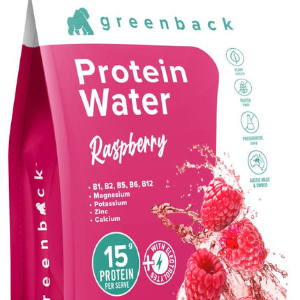 GREENBACK PROTEIN WATER RASPBERRY 250G