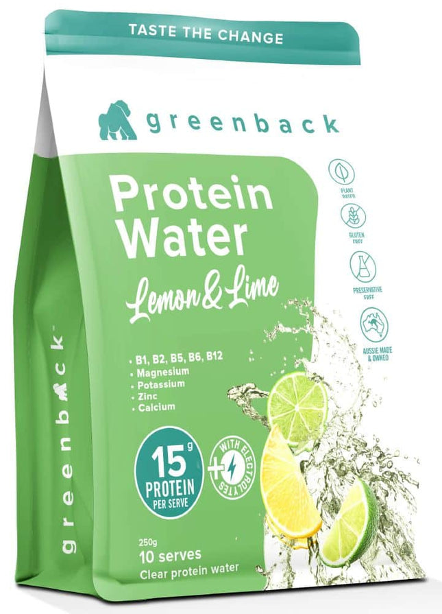 GREENBACK PROTEIN WATER LEMON & LIME 250G