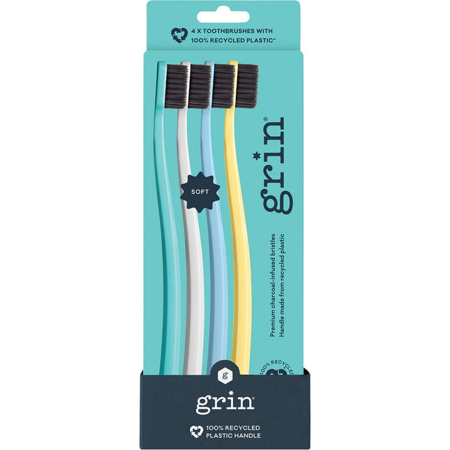 100% recycled toothbrush soft summer - 8x4pk
