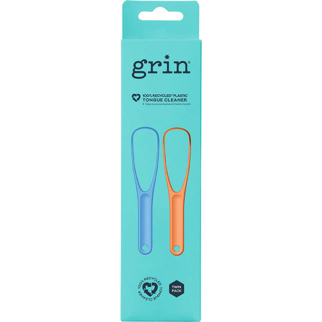100% recycled plastic tongue cleaner orange, blue - 8x2pk
