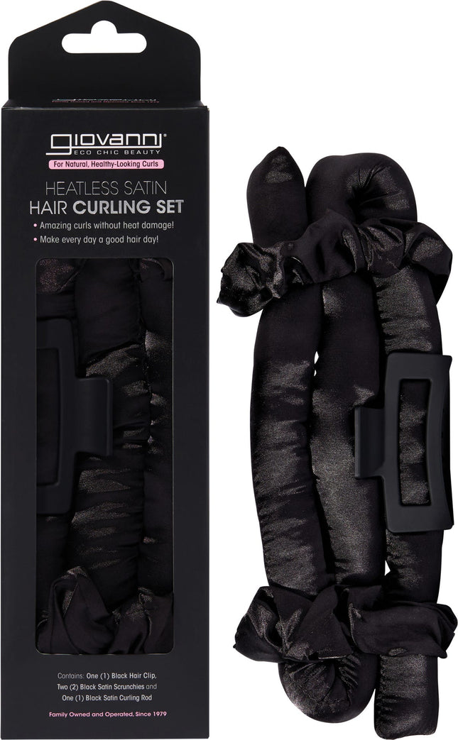 Giovanni - Heatless Satin Hair Curling Set Black -