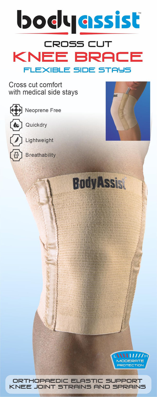 BODYASSIST Cross Cut Knee Support