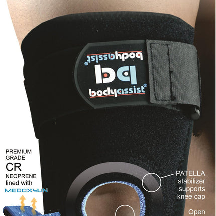 BODYASSIST Patella Knee Support with Stays Black