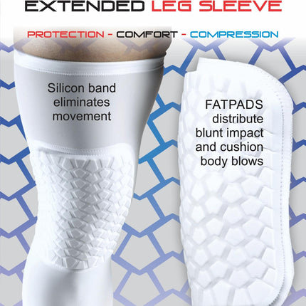 BODYASSIST Fatpad Extended Knee Sleeve White