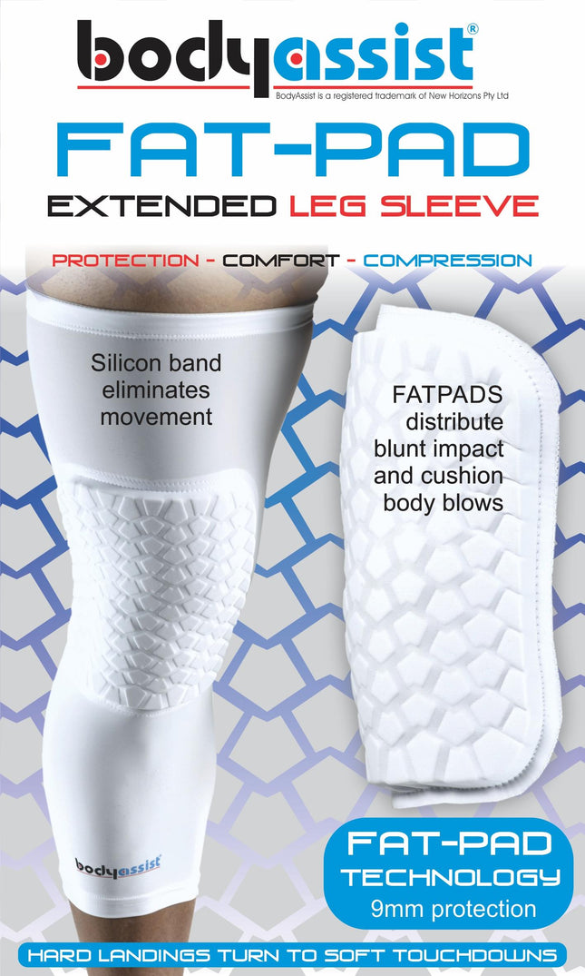 BODYASSIST Fatpad Extended Knee Sleeve White