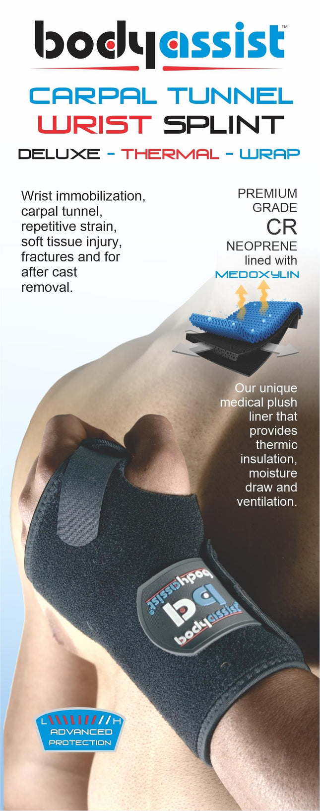 BODYASSIST Carpal Tunnel Wrist Support Black