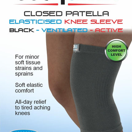 BODYASSIST Sports Elastic Knee Closed Black