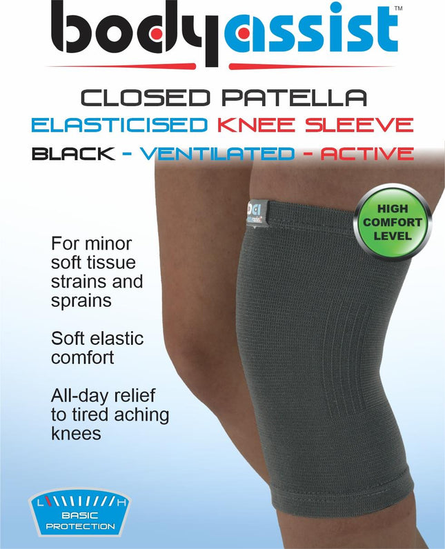 BODYASSIST Sports Elastic Knee Closed Black