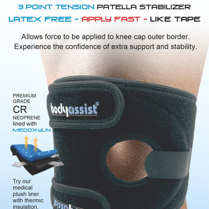 BODYASSIST Patstab Knee Support Black