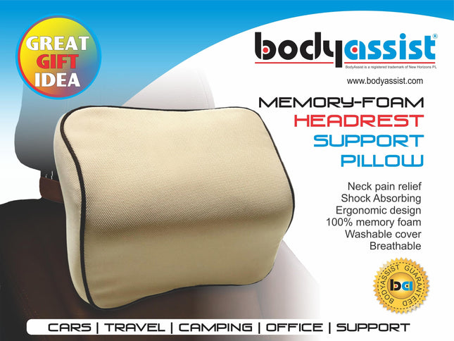 BODYASSIST Memory Foam Headrest Support Pillow