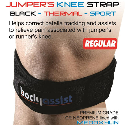 BODYASSIST Thermal Jumper's Knee Strap Black