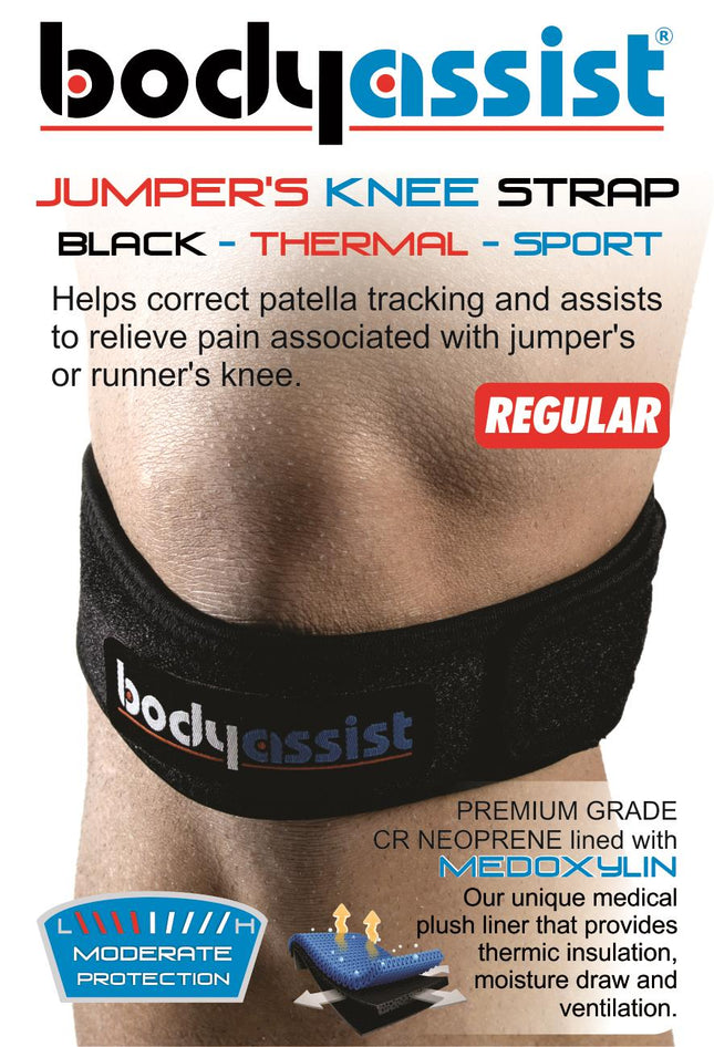 BODYASSIST Thermal Jumper's Knee Strap Black