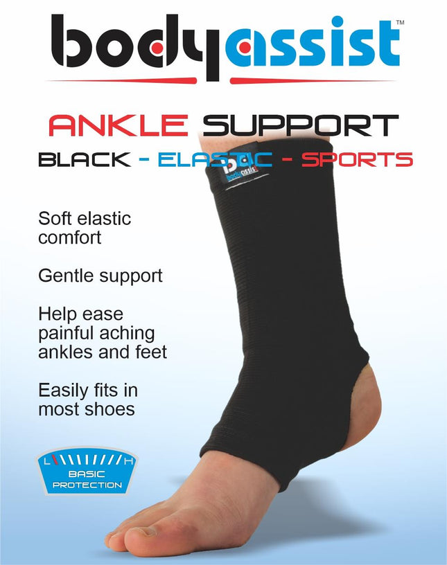 BODYASSIST Sports Elastic Ankle Black