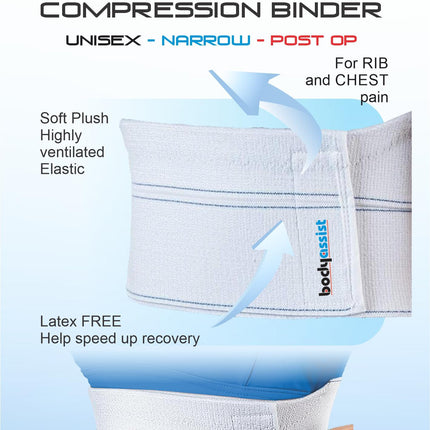 BODYASSIST Rib Chest & Torso Binder White