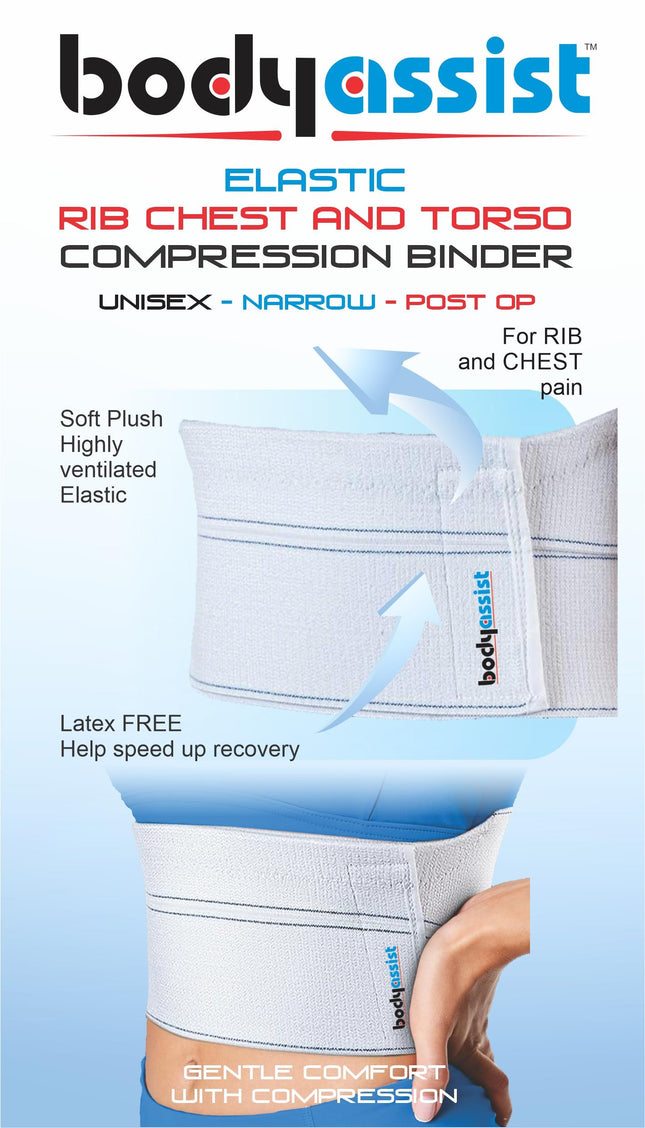 BODYASSIST Rib Chest & Torso Binder White