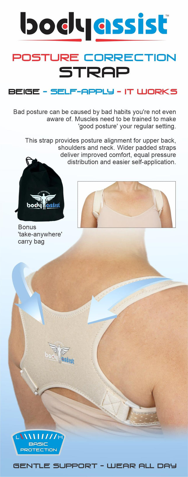 POSTURE CORRECTION STRAP BEIGE 1-SIZE