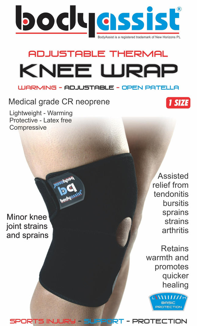 BODYASSIST Thermal Knee Wrap Open Patella One Size