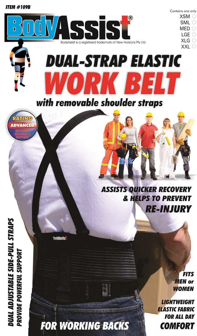 BODYASSIST Lightweight Sacro Cinch with Straps Black