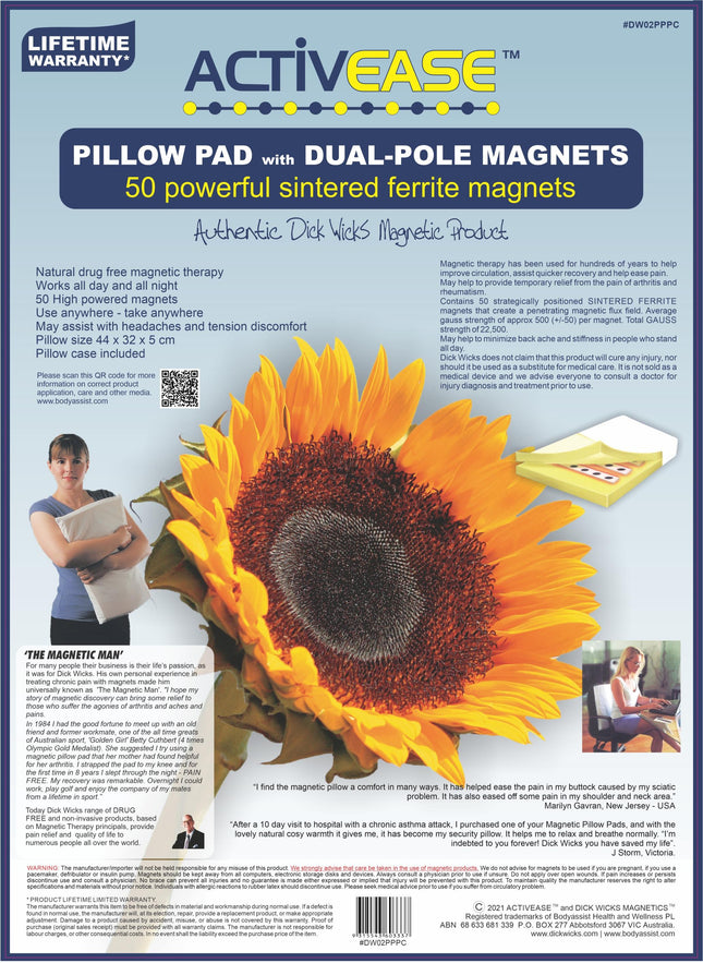 ACTIVEASE Pillow Pad with 50 Dual-Pole Magnets