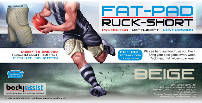 BODYASSIST Fatpad Padded Ruck Short Beige