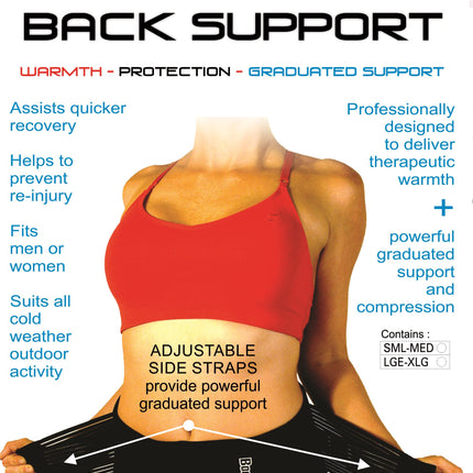 BODYASSIST Deluxe Thermal Back Support Black
