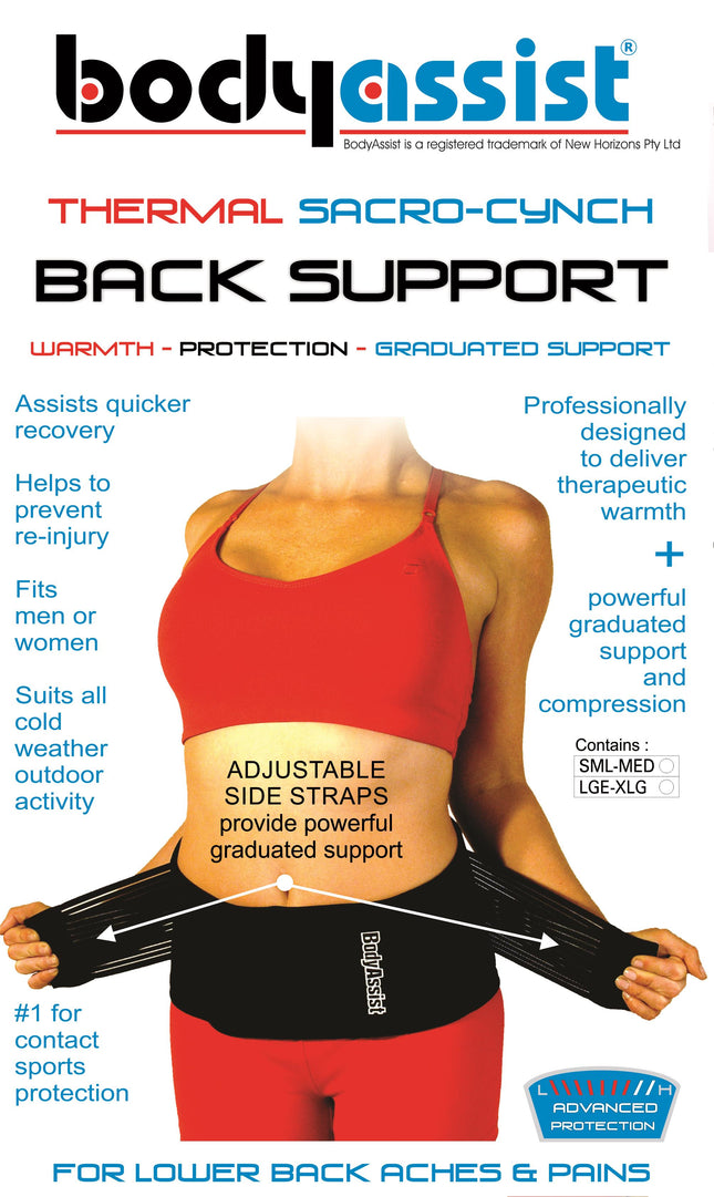 BODYASSIST Deluxe Thermal Back Support Black