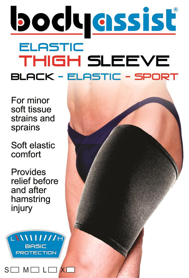 BODYASSIST Sports Elastic Thigh Sleeve Black
