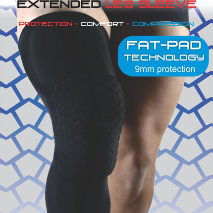 BODYASSIST Fatpad Extended Knee Sleeve Black