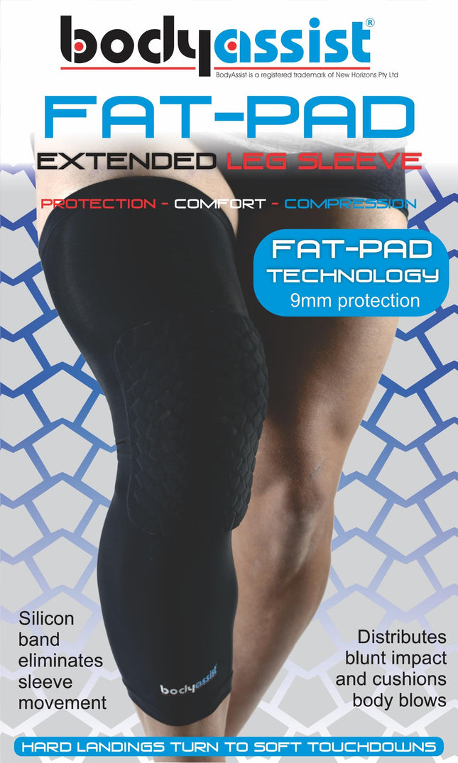 BODYASSIST Fatpad Extended Knee Sleeve Black