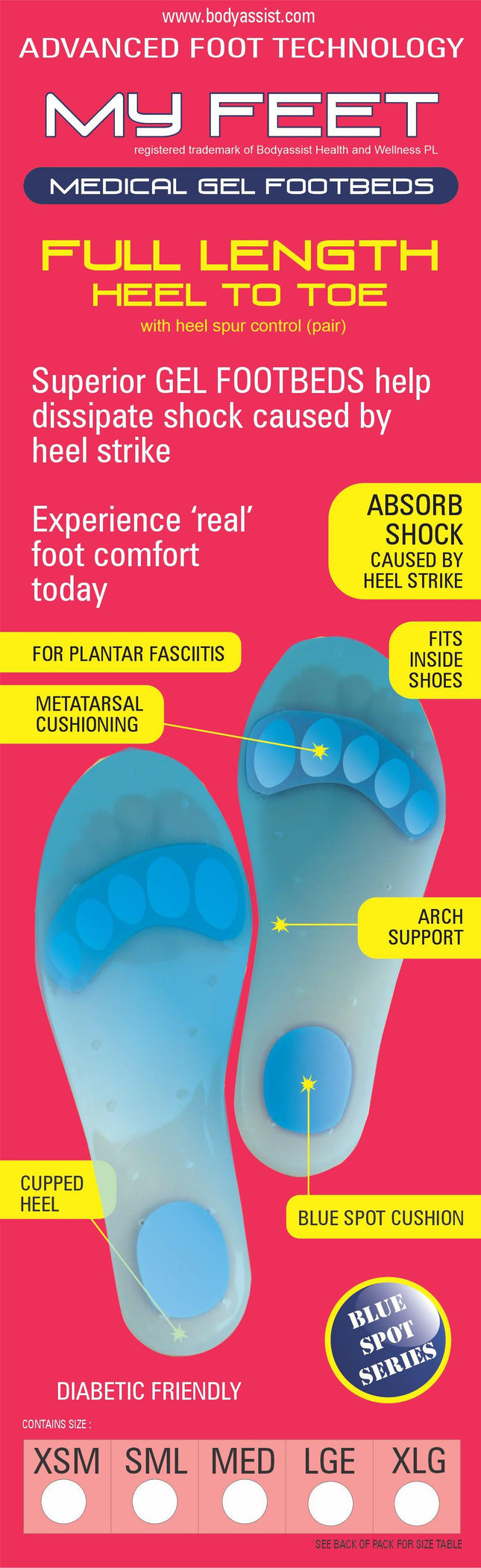 MY FEET Silicone Gel Full Length Insoles