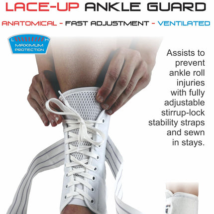 BODYASSIST Sport Lock Lace-Up Ankle Guard White