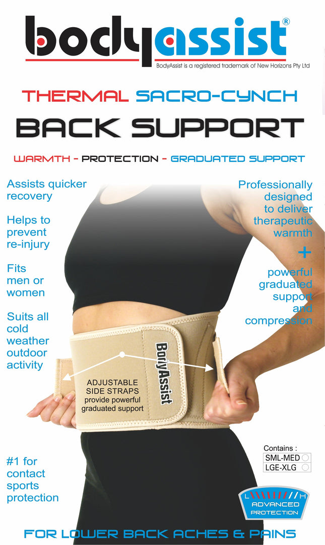BODYASSIST Deluxe Thermal Back Support Beige