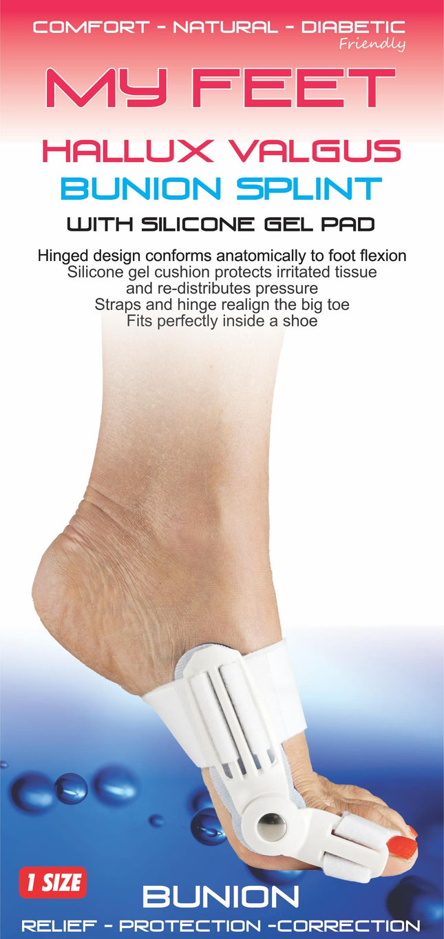 MF HALLUX VALGUS BUNION SPLINT WITH SILICONE GEL PAD - ONE SIZE
