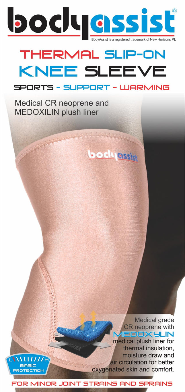 BODYASSIST Thermal Slip-On Knee Sleeve Beige
