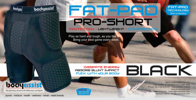 BODYASSIST Fatpad Padded Pro Short Black