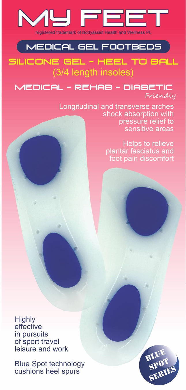 MY FEET Silicone Gel 3/4 Length Insoles