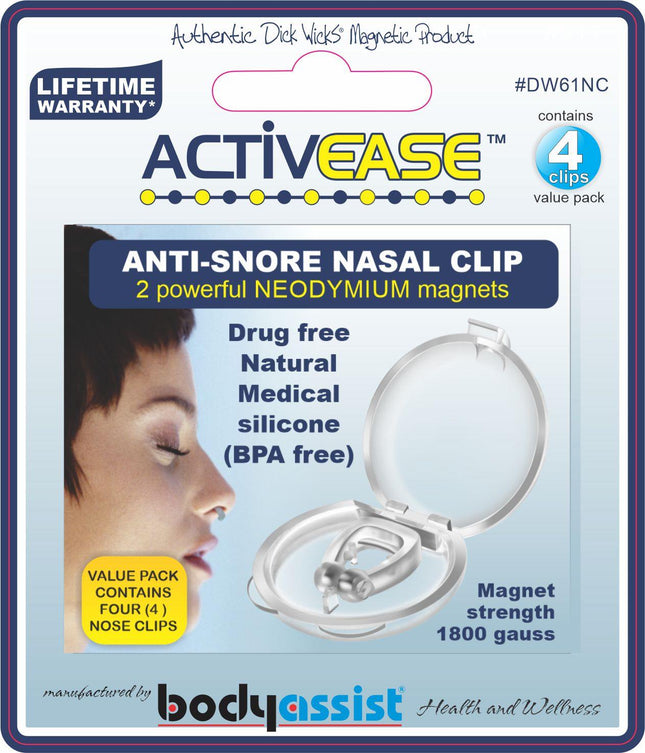 ACTIVEASE Anti-Snore Nasal Clip Magnetised 4 Nose Clips