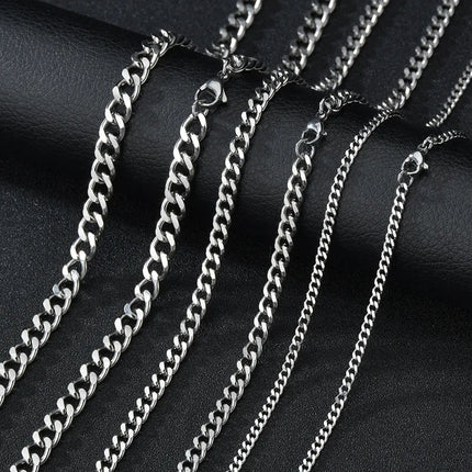 Punk Stainless Steel Curb Cuban Necklaces