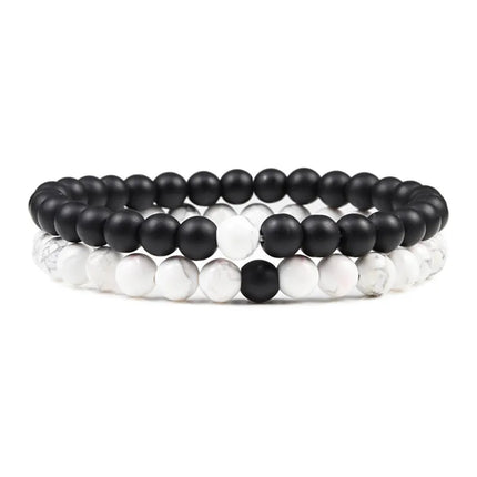 Couples Bracelet Set - Tiger Eye Beaded Yoga Bracelets for Men & Women