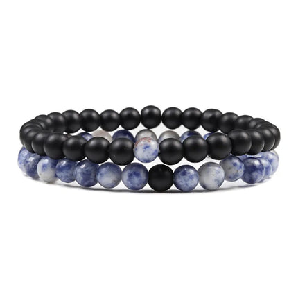 Couples Bracelet Set - Tiger Eye Beaded Yoga Bracelets for Men & Women