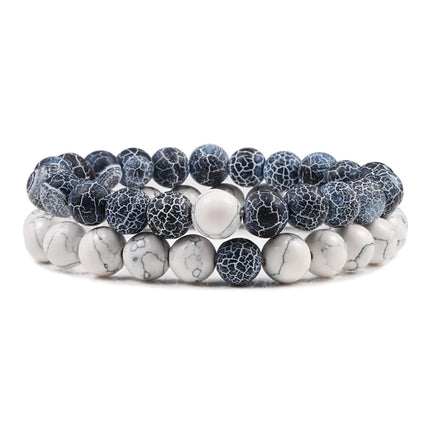 Couples Bracelet Set - Tiger Eye Beaded Yoga Bracelets for Men & Women