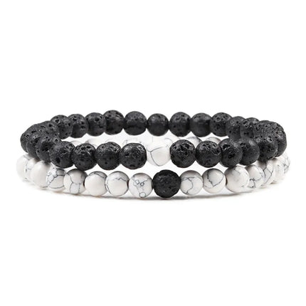 Couples Bracelet Set - Tiger Eye Beaded Yoga Bracelets for Men & Women