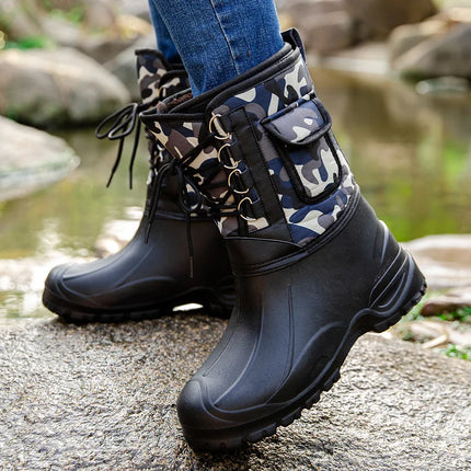 winter boots Waterproof Snow Boots Fishing Shoes Men Boots Rain Winter shoes Warm Fur Outdoor Camo Hunting Boots Camouflage
