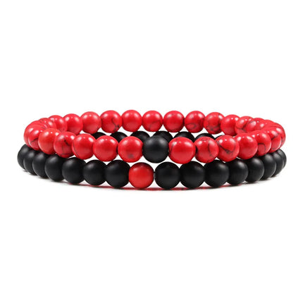 Couples Bracelet Set - Tiger Eye Beaded Yoga Bracelets for Men & Women